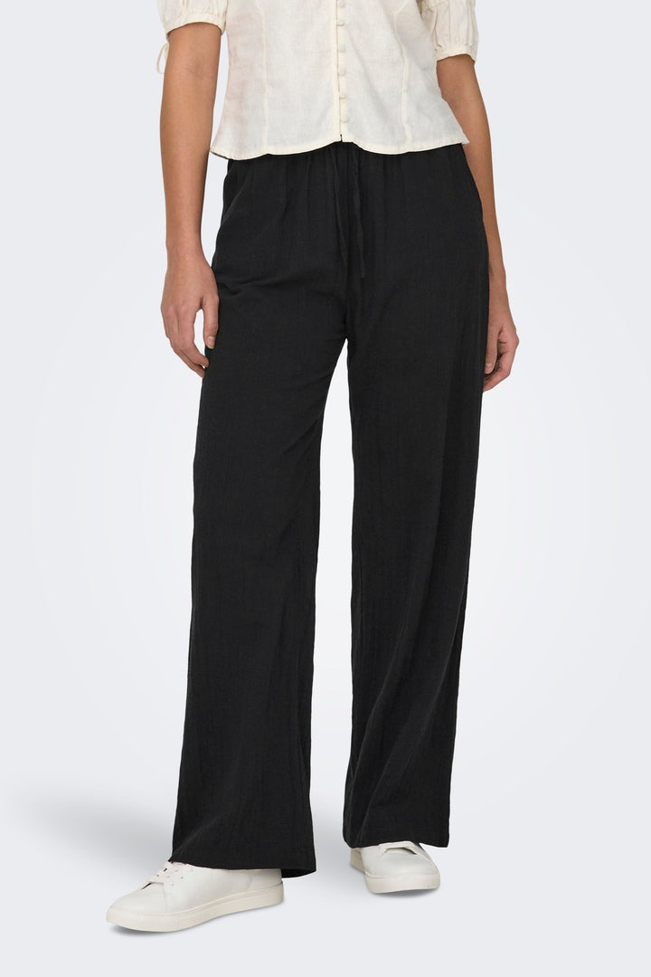 ONLY Tizana Cotton Loose Pant Black