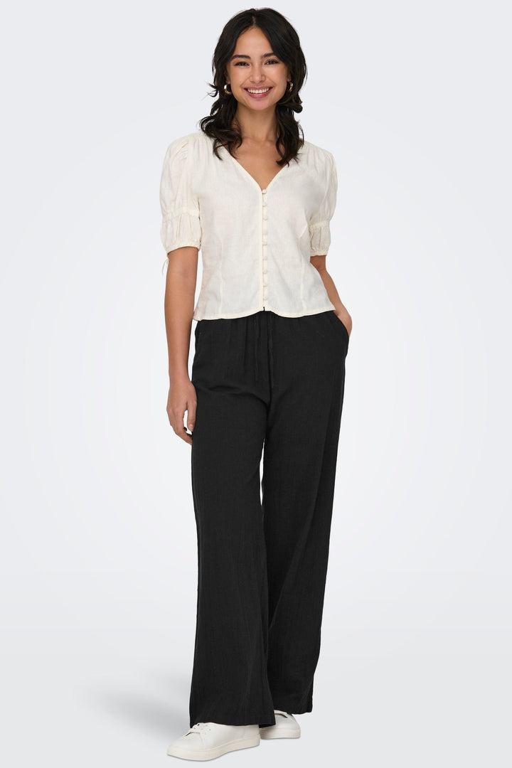 ONLY Tizana Cotton Loose Pant Black