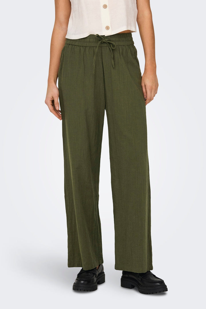 ONLY Tizana Cotton Loose Pant Grape Leaf