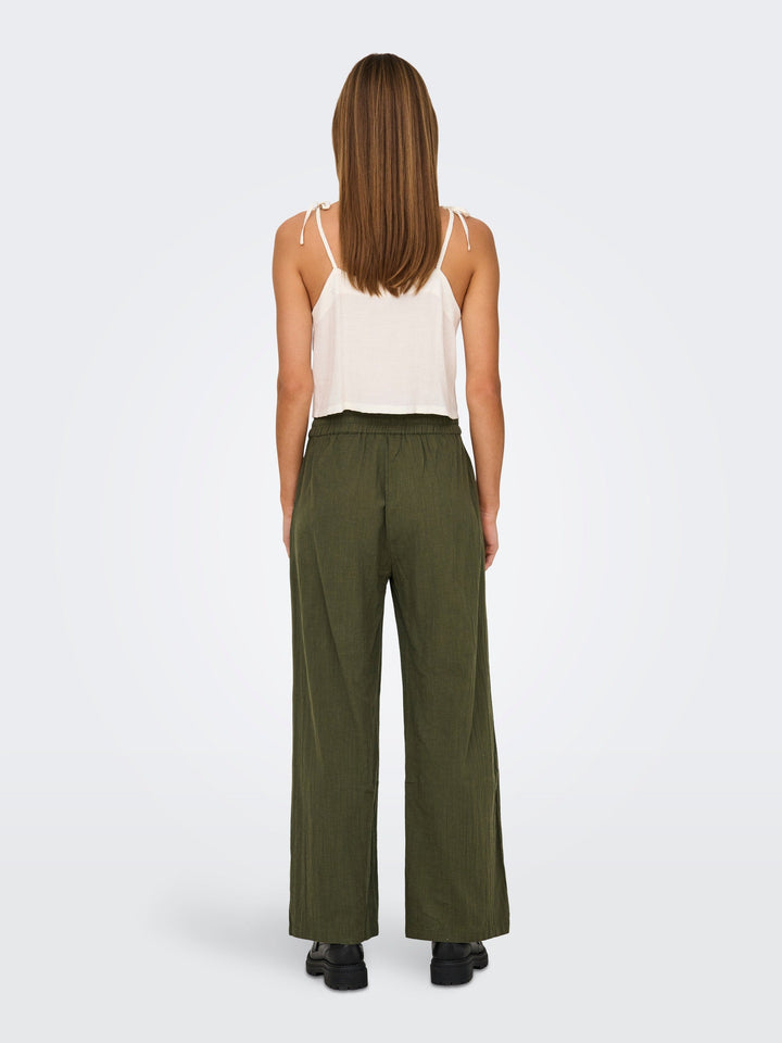 ONLY Tizana Cotton Loose Pant Grape Leaf