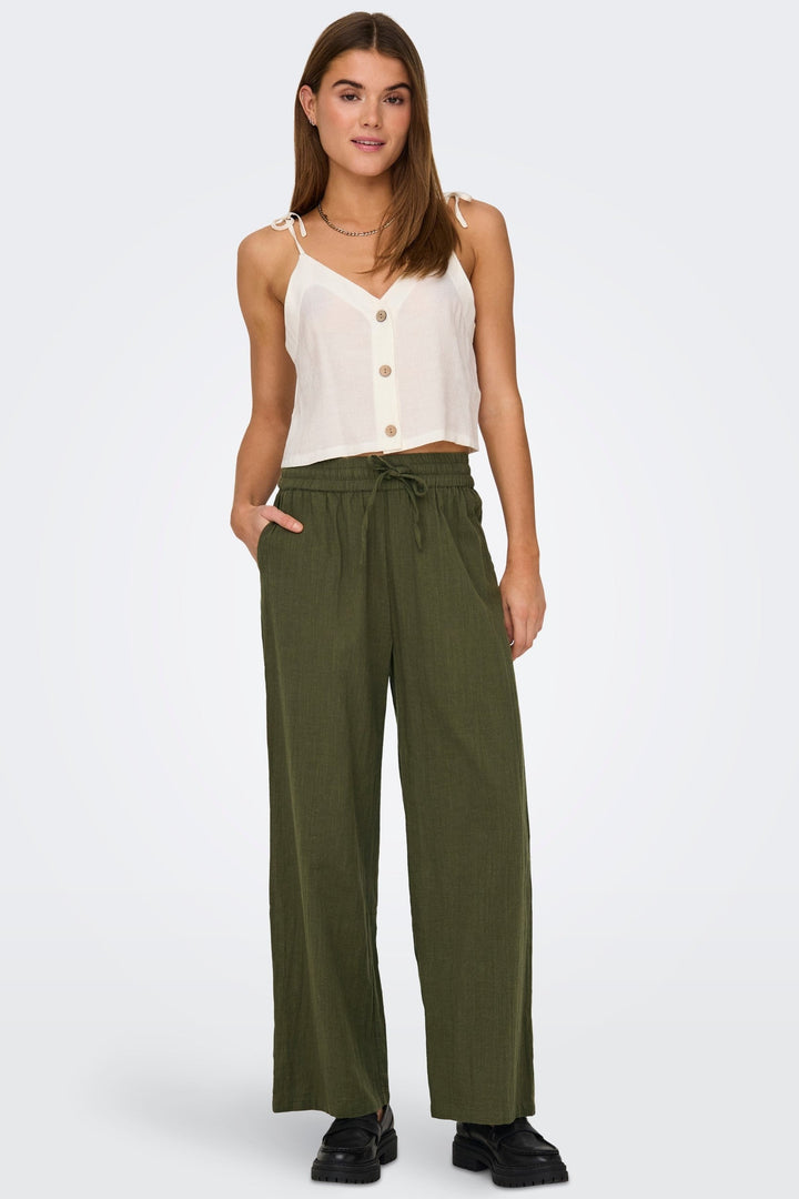 ONLY Tizana Cotton Loose Pant Grape Leaf