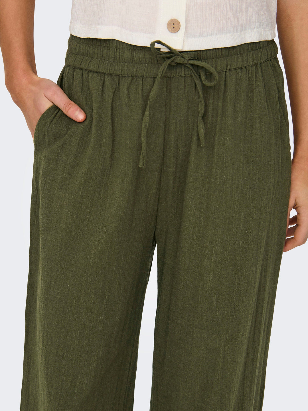 ONLY Tizana Cotton Loose Pant Grape Leaf
