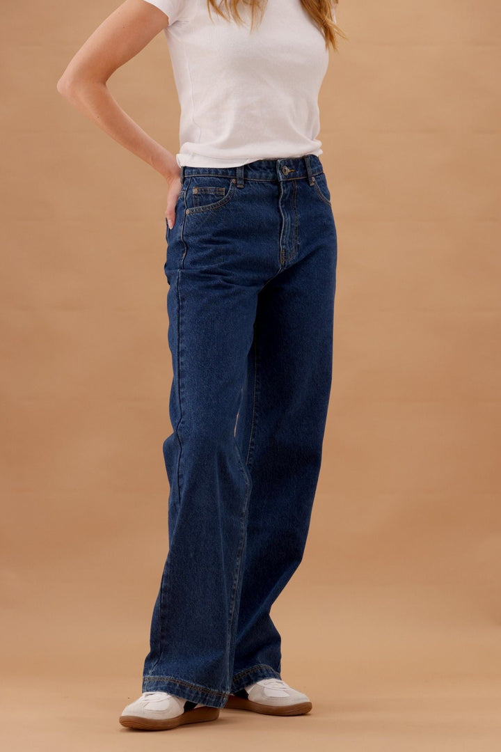 Silent Theory Hunter Wide Leg Jean Dark Blue