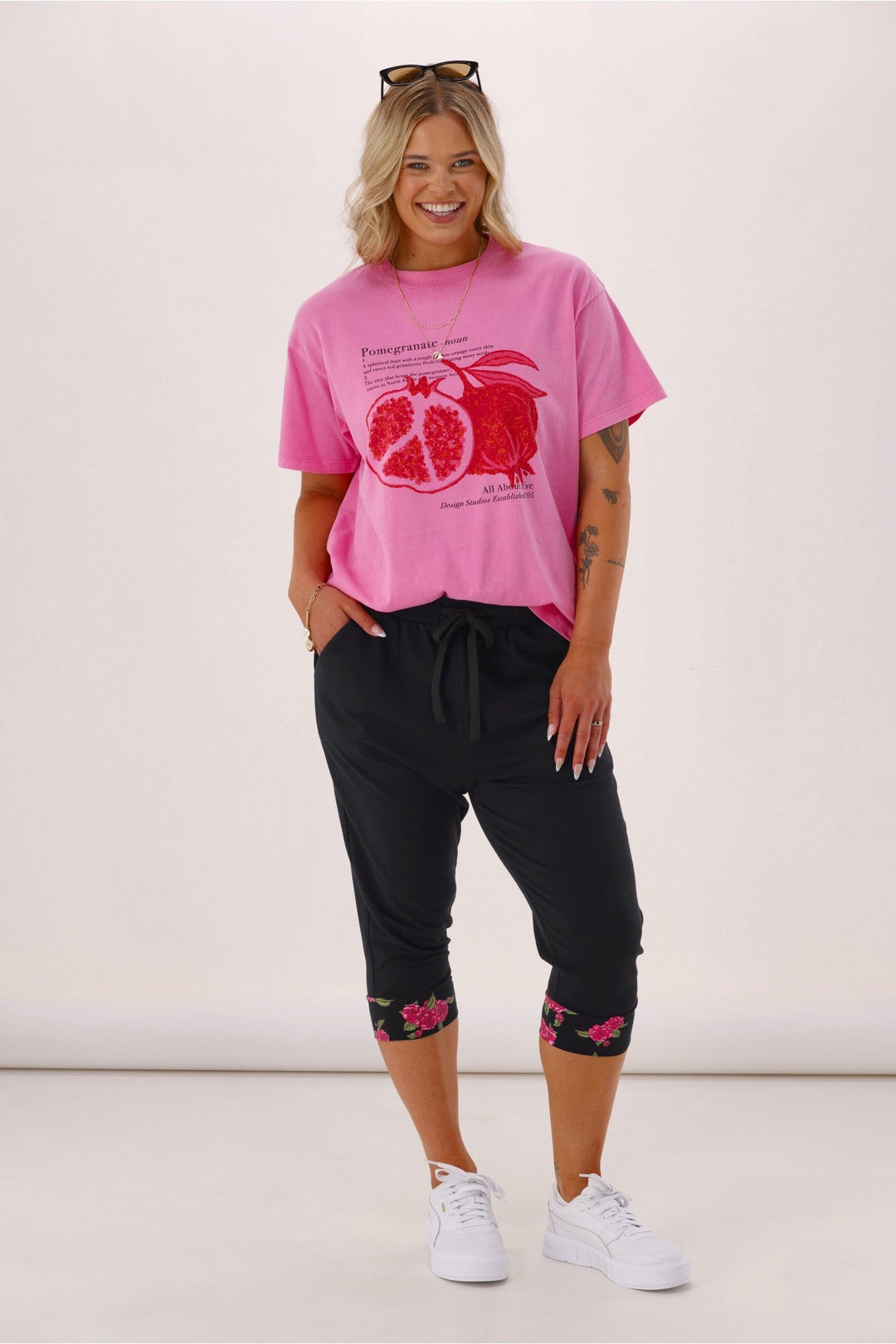 Label Stirling Cropped Jogger with Floral print
