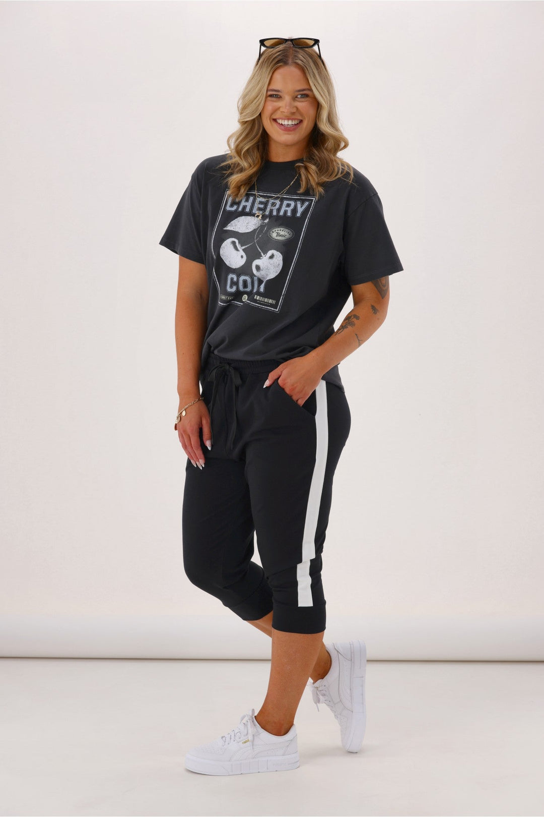 Label Stirling Cropped Jogger with Side Stripe