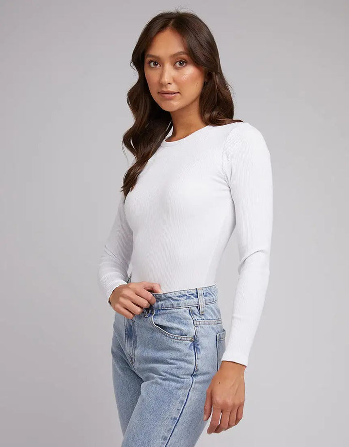 Silent Theory Rib Long Sleeve White