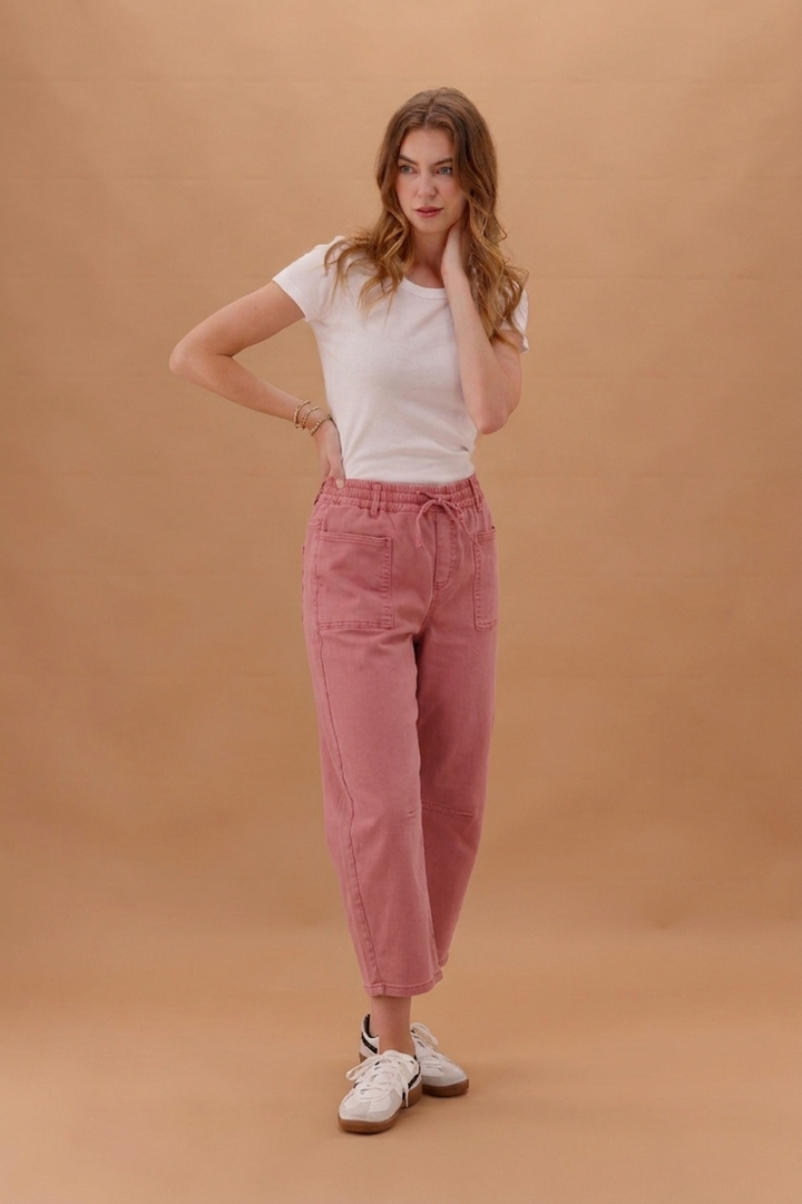 Wakee Barrel Jean Rose