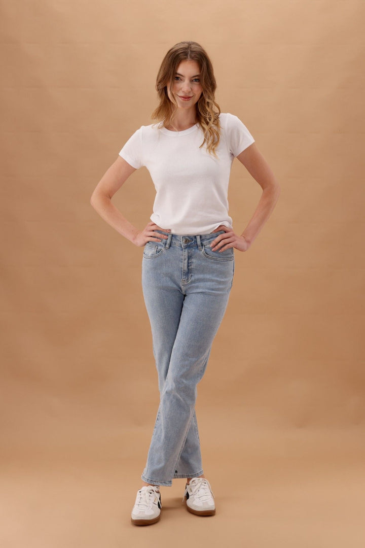 Elm Ada Straight Leg Jean Light Blue Wash
