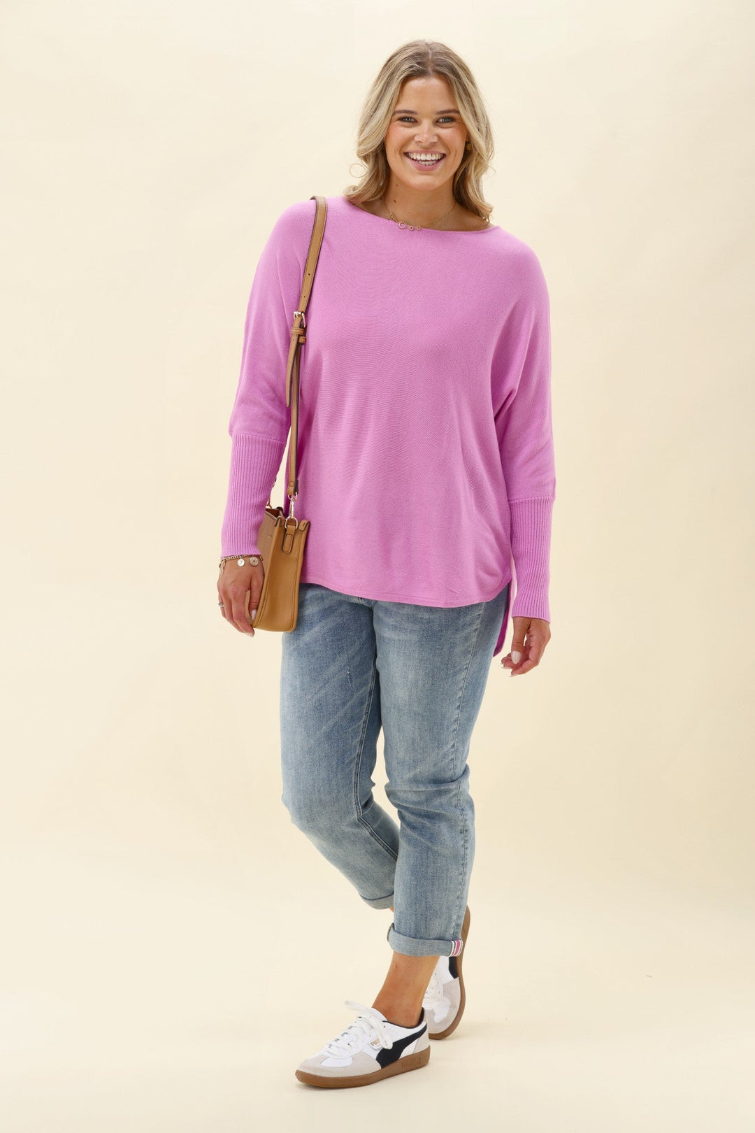 Sunday Boho Louis Knit Top Lilac Pink