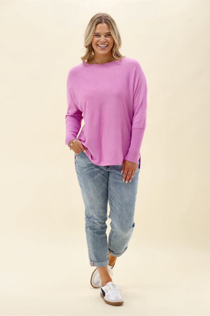 Sunday Boho Louis Knit Top Lilac Pink