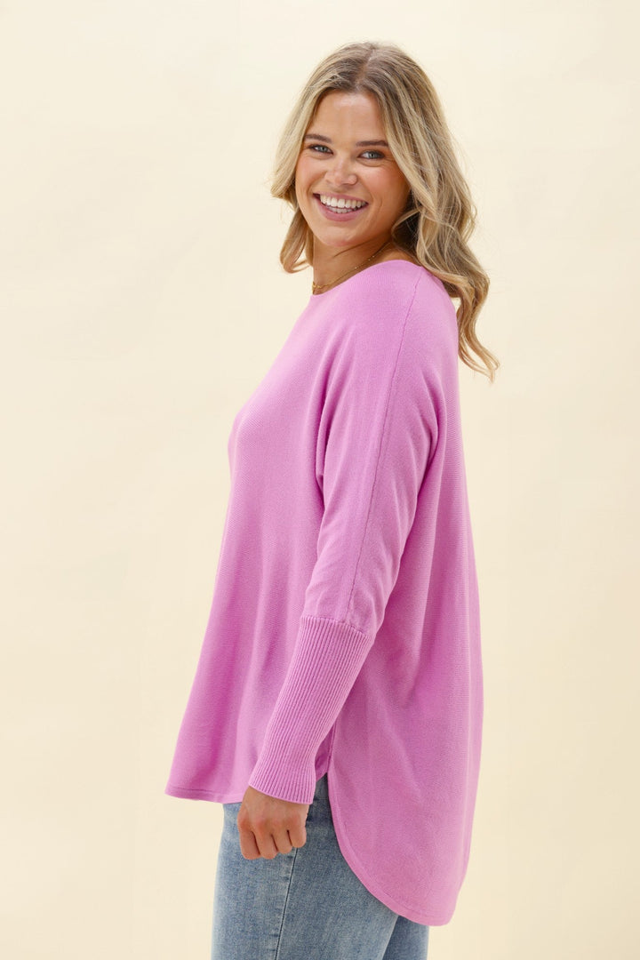 Sunday Boho Louis Knit Top Lilac Pink