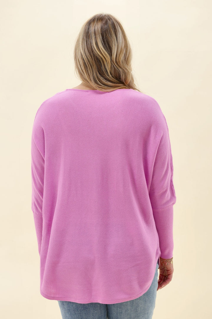 Sunday Boho Louis Knit Top Lilac Pink
