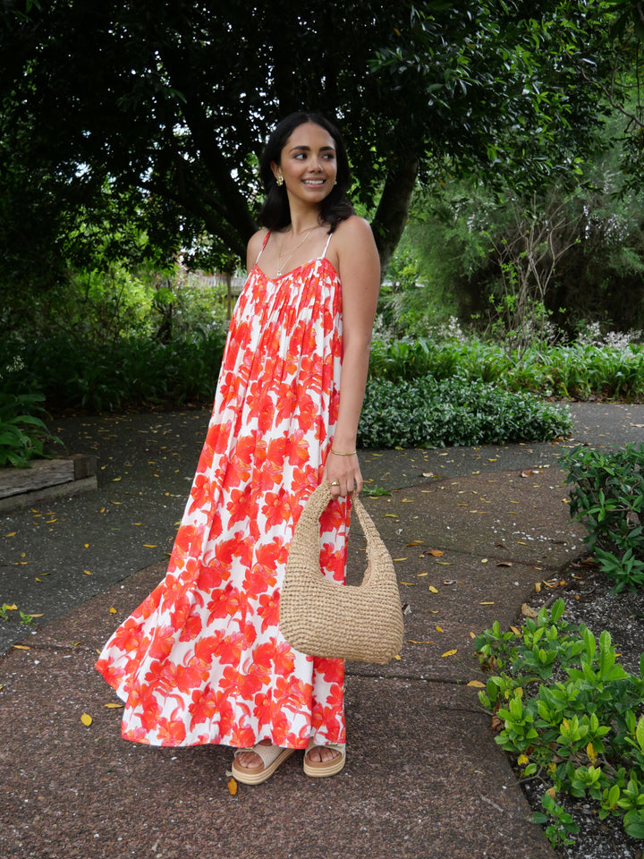 Ayva Imogen Maxi Dress Red Print